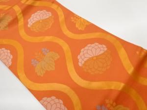 立涌に菊・桐模様織出し名古屋帯